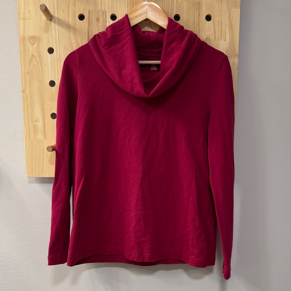 Lands' End Women's Turtleneck Sweater - Rich Burgundy